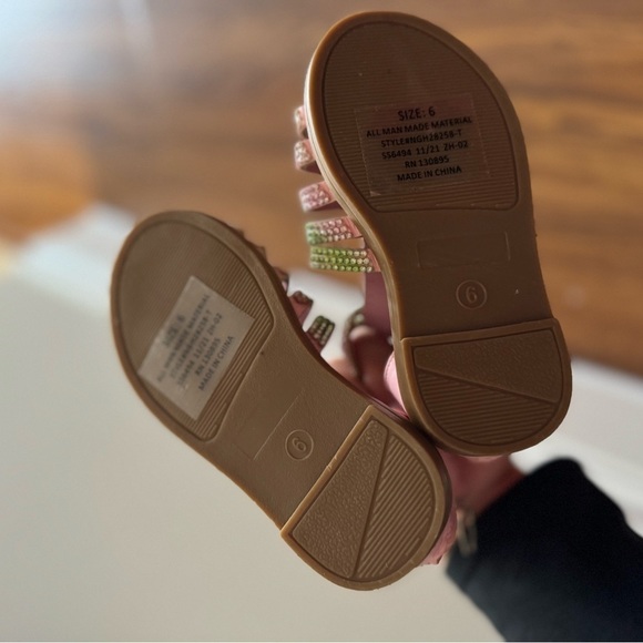 NICOLE MILLER toddler rainbow rhinestone bling gladiator sandals (size 6) - Picture 4 of 5